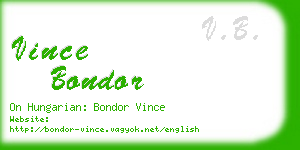 vince bondor business card